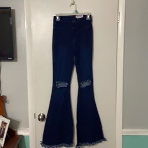 Dark wash, bell bottom jeans